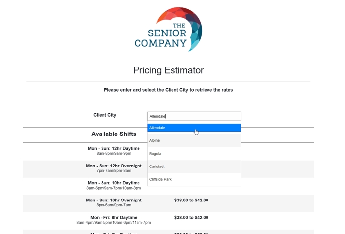 Pricing Estimator